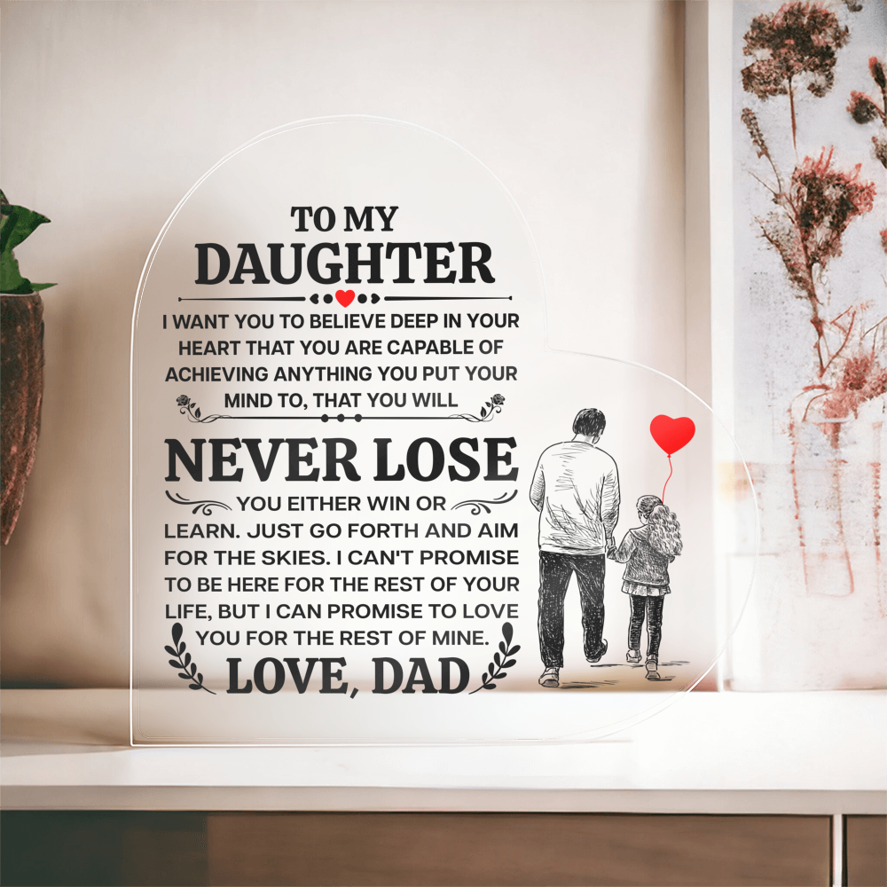 TO MY DAUGHTER PROMISE HEART ACRYLIC PLAQUE