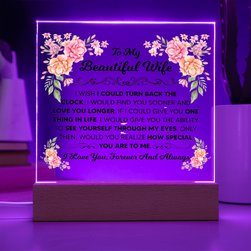 TO MY BEAUTIFUL WIFE SQUARE ACRYLIC PLAQUE