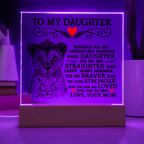 TO MY DAUGHTER LION CROWN ACRYLIC SQUARE PLAQUE