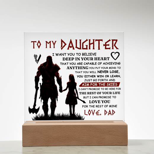 TO MY DAUGHTER VIKING SQUARE ACRYLIC PLAQUE