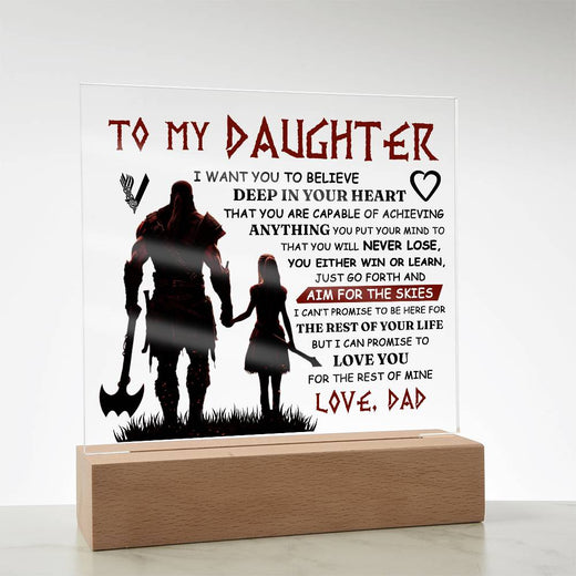 TO MY DAUGHTER VIKING SQUARE ACRYLIC PLAQUE