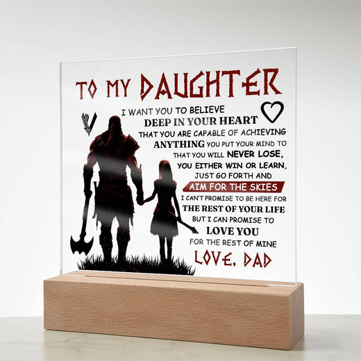 TO MY DAUGHTER VIKING SQUARE ACRYLIC PLAQUE