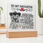 TO MY DAUGHTER LION CROWN ACRYLIC SQUARE PLAQUE