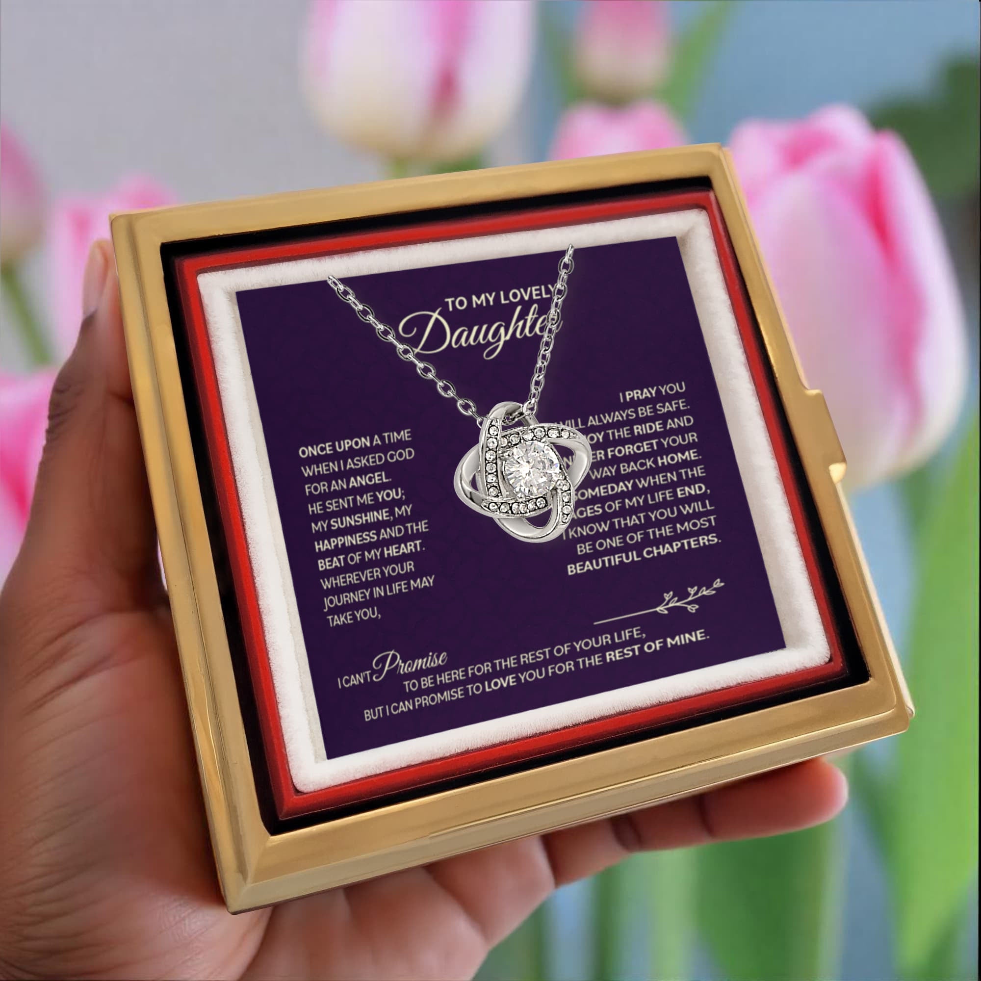 Chapters Cross - Daughter Birthday Necklace with Rose Box